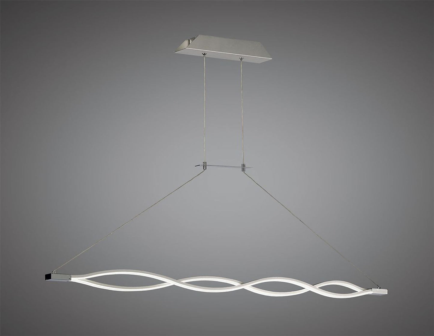 Mantra M5815 Sahara XL Linear Pendant 42W LED 3000K, 3400lm, Dimmable Silver, Frosted Acrylic, Polished Chrome, 3yrs Warranty