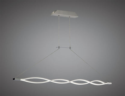 Mantra M5815 Sahara XL Linear Pendant 42W LED 3000K, 3400lm, Dimmable Silver, Frosted Acrylic, Polished Chrome, 3yrs Warranty