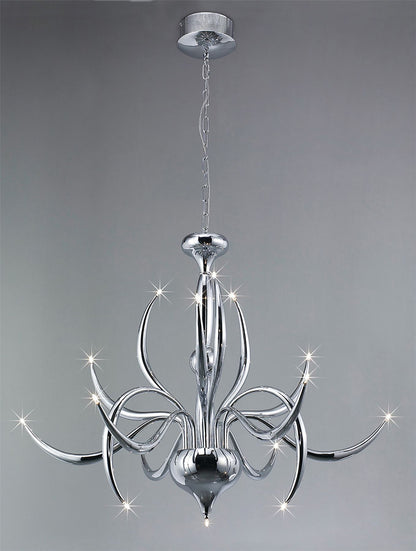 Diyas Llamas 96cm  15 Light G4 Polished Chrome, NOT LED/CFL Compatible Ceiling Pendant Light Fitting