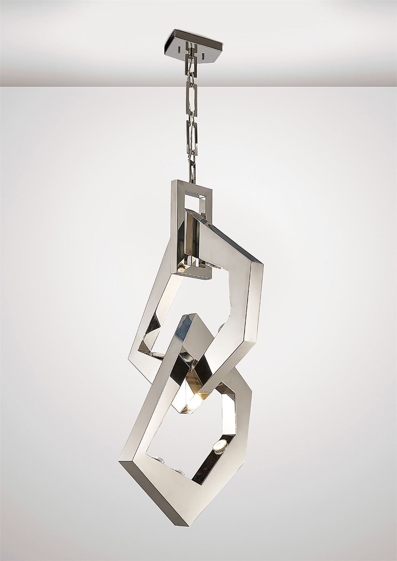Diyas Ricadi  8 Light GU10 Stainless Steel, (ITEM REQUIRES CONSTRUCTION/CONNECTION) Ceiling Pendant Light Fitting