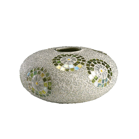 Diyas Home (DH) Floretta Mosaic Vase Round Green/Silver/White Mosaic