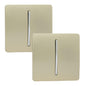 Trendi 1 Gang 2 Way 240V Screwless Artistic Modern Glossy 10 Amp Chrome Rocker Electrical Wall Light Switch in Champagne Gold (2 pack)
