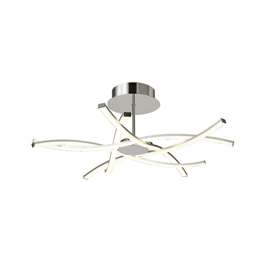 Mantra M5917 Aire LED Ceiling 70.5cm Round 42W 3000K, 3700lm, Dimmable, Silver/Frosted Acrylic/Polished Chrome, 3yrs Warranty - M5917 Ceiling