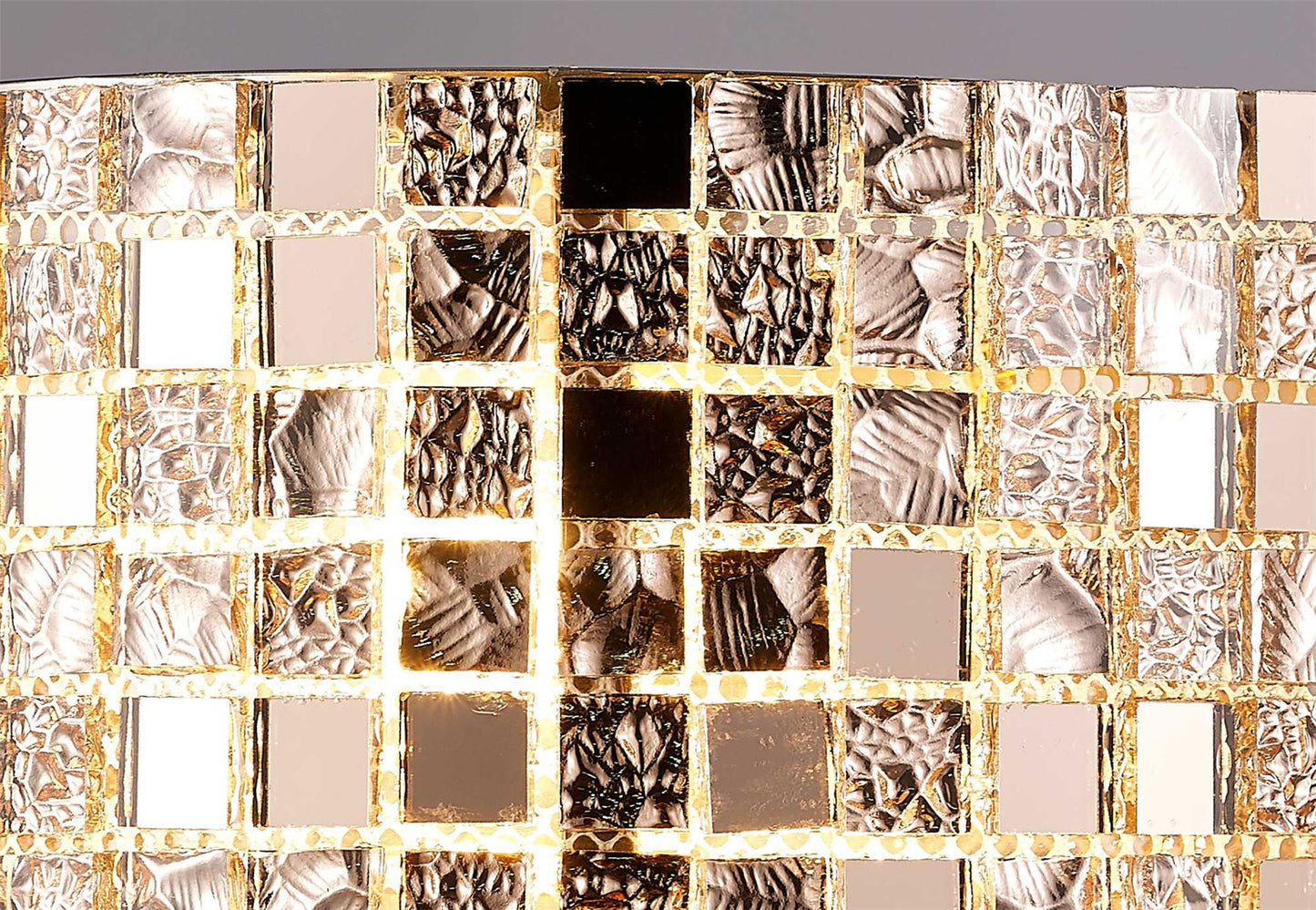Diyas Camden Wall Light 2 Light G9 Rose Gold/Mosaic Glass/Crystal