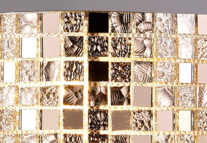 Diyas Camden Wall Light 2 Light G9 Rose Gold/Mosaic Glass/Crystal