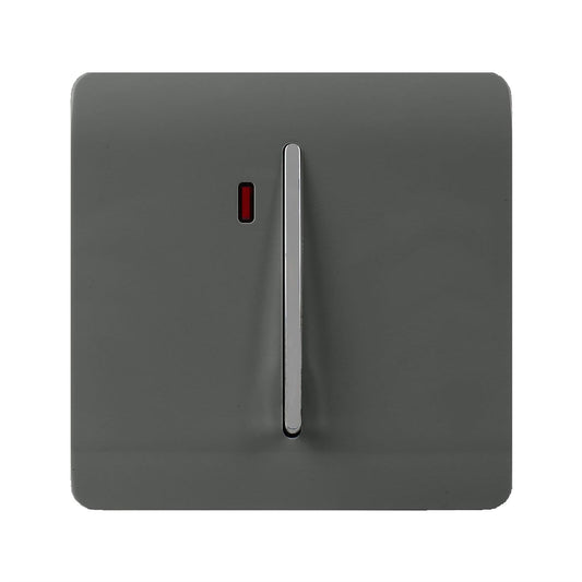 Trendi Artistic Modern Glossy 20 A Tactile Light Switch & Neon Insert Charcoal