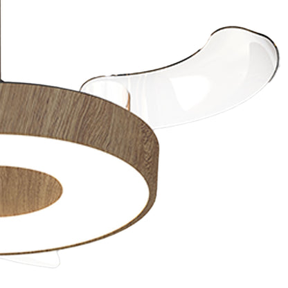 Coin Fan Mini Smart 40cm 36W LED Dimmable Ceiling With Built-In 25W DC Fan, 3000-5000K Remote, APP, Alexa & Google Voice Control, 5710lm, Walnut/Black