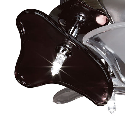 Mantra Otto Ceiling/Wall 3 Light G4 Round, Polished Chrome/Frosted Glass/Black Glass, NOT LED/CFL Compatible