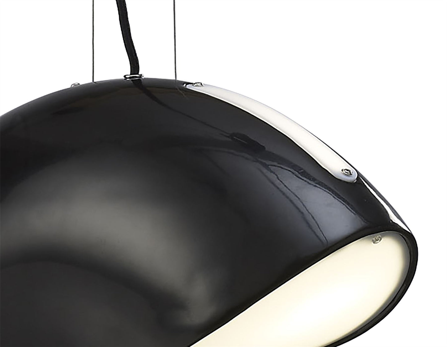Mantra Pasion Rectangular Pendant 3 Light E27, Gloss Black/White Acrylic/Polished Chrome, CFL Lamps INCLUDED
