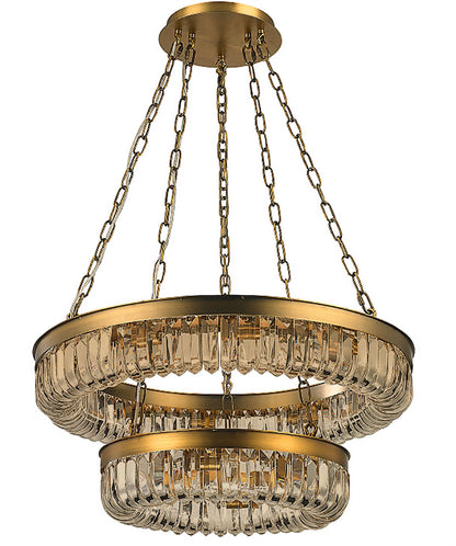 Inspired Special Pendant 16 Light G9 Brown Brass/Amber Crystal, Item Weight: 18.30kg