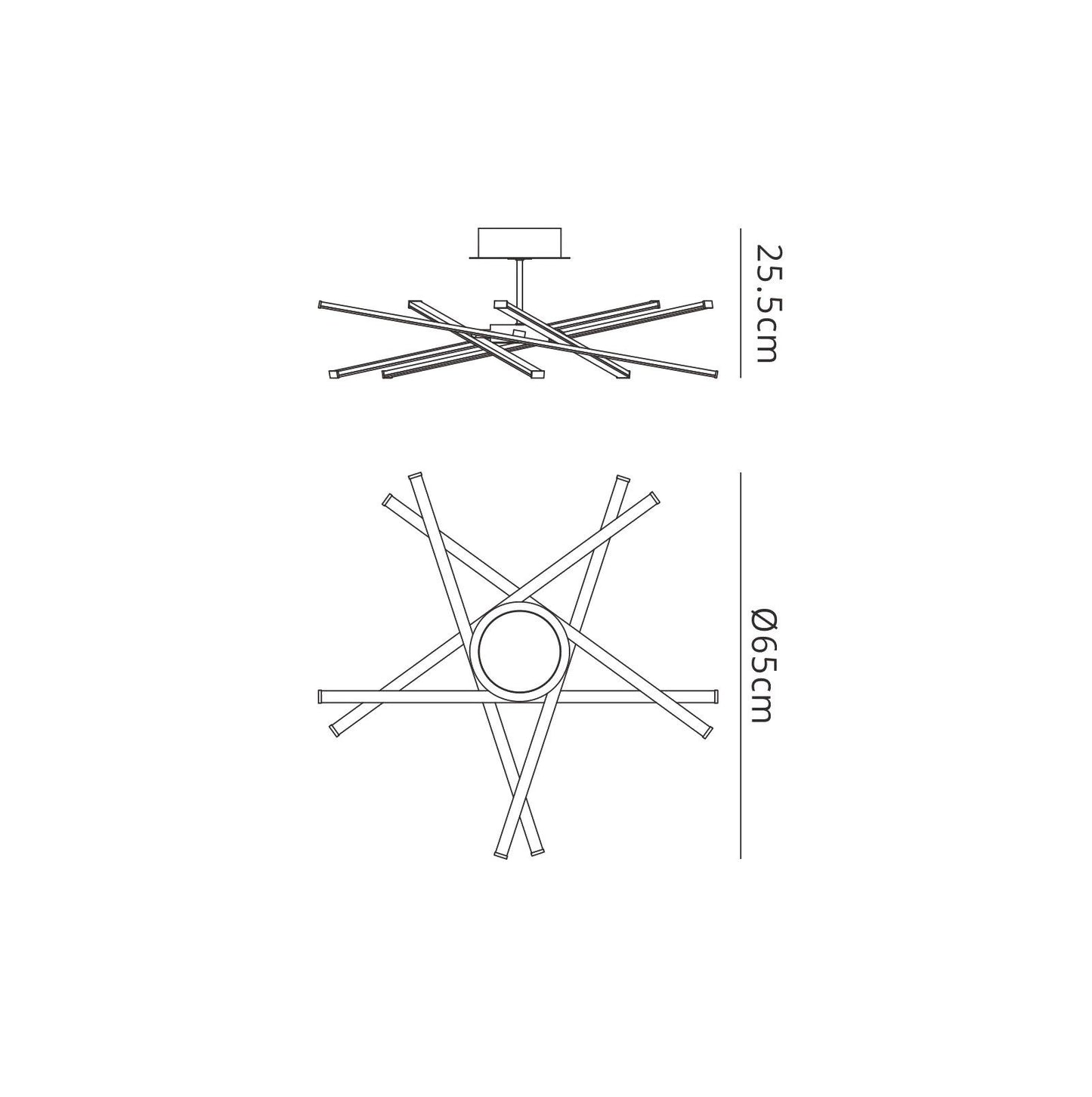 Mantra M5918 Star LED Ceiling 70.5cm Round 42W 3000K, 3700lm, Dimmable, Silver/Frosted Acrylic/Polished Chrome, 3yrs Warranty - M5918 Ceiling