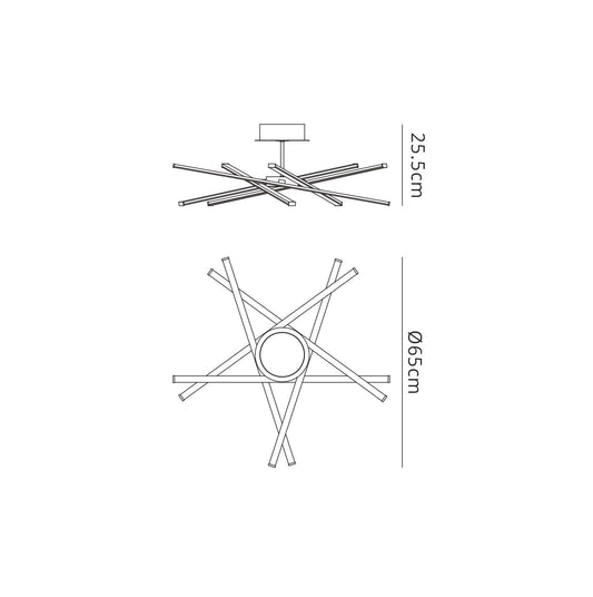 Mantra M5918 Star LED Ceiling 70.5cm Round 42W 3000K, 3700lm, Dimmable, Silver/Frosted Acrylic/Polished Chrome, 3yrs Warranty - M5918 Ceiling