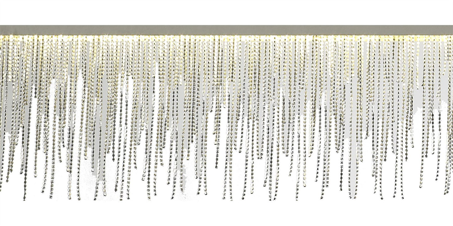 Mantra Fusion Fusion M6250 Cinna Linear Pendant 33W LED, 3000K, 3300lm, Polished Chrome/ Crystal Chain, 3yrs Warranty
