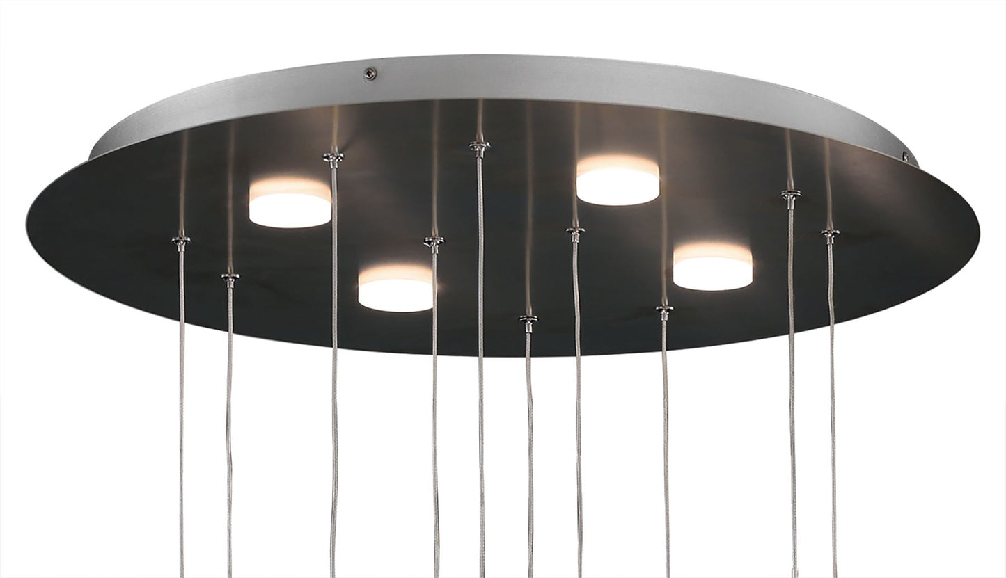 Mantra M5902 Nido Pendant 62cm Round 5 + 4 Lights 30W + 20W LED 3000K, 4000lm, Chrome, 3yrs Warranty