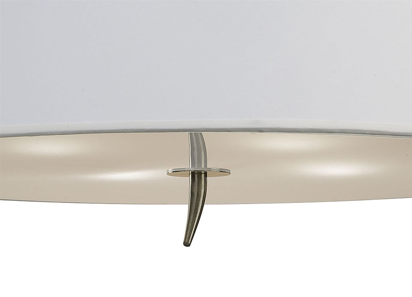Mantra Ninette 60cm Flush Ceiling 4 Light E27, Antique Brass with Ivory White Shade