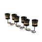 Diyas Home (DH) Mika Mosaic Candle Holder Black/French Gold Mosaic