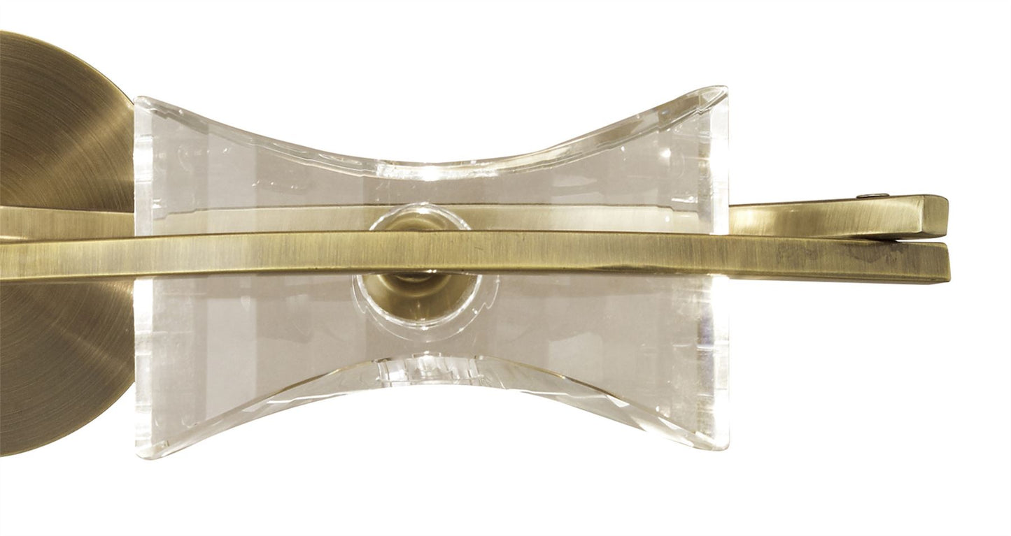 Mantra Kromo Wall Light Switched 2 Light G9, Antique Brass