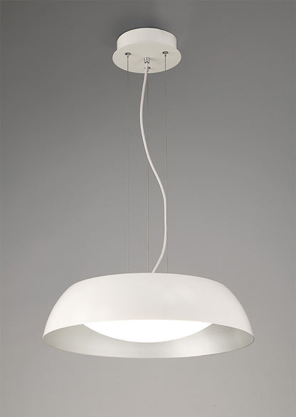 Mantra M4840 Argenta Pendant Small 18W LED 3000K, 1800lm, Matt White/Silver/White Acrylic, 3yrs Warranty