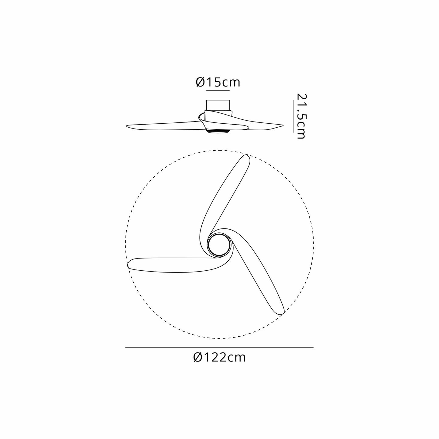 Groenland 122cm 24W LED Dimmable Ceiling Light With Built-In 30W DC Fan, 2700-5000K Remote & APP Control, 1700lm, White, 5yrs Warranty