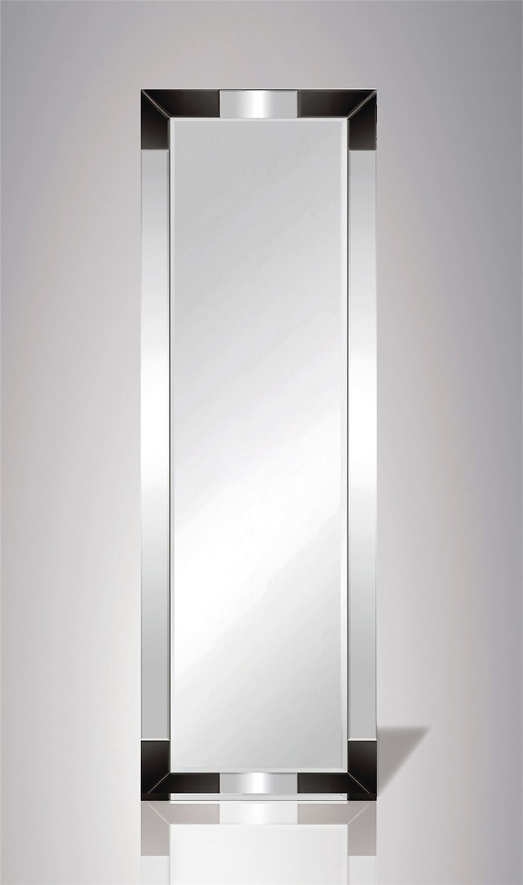 Diyas Home Emerson 120cm x 40cm Black Corner Detailed Mirror (Can Only Be Shipped On A Pallet, Additional Charges May Apply.) Mirrors
