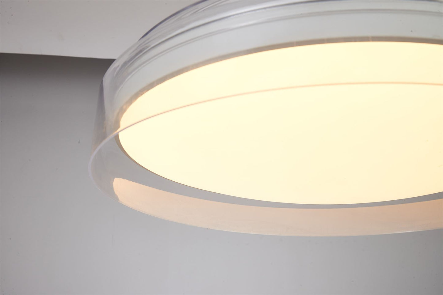 Glass Fan 44cm 36W LED Dimmable Ceiling Light With Built-In 25W DC Fan, 3000-5000K Remote Control, 5710lm, White/Clear, 5yrs Warranty