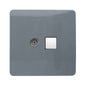 Trendi Artistic Modern Glossy Tactile TV Co-axial Socket + Telephone Socket Warm Grey