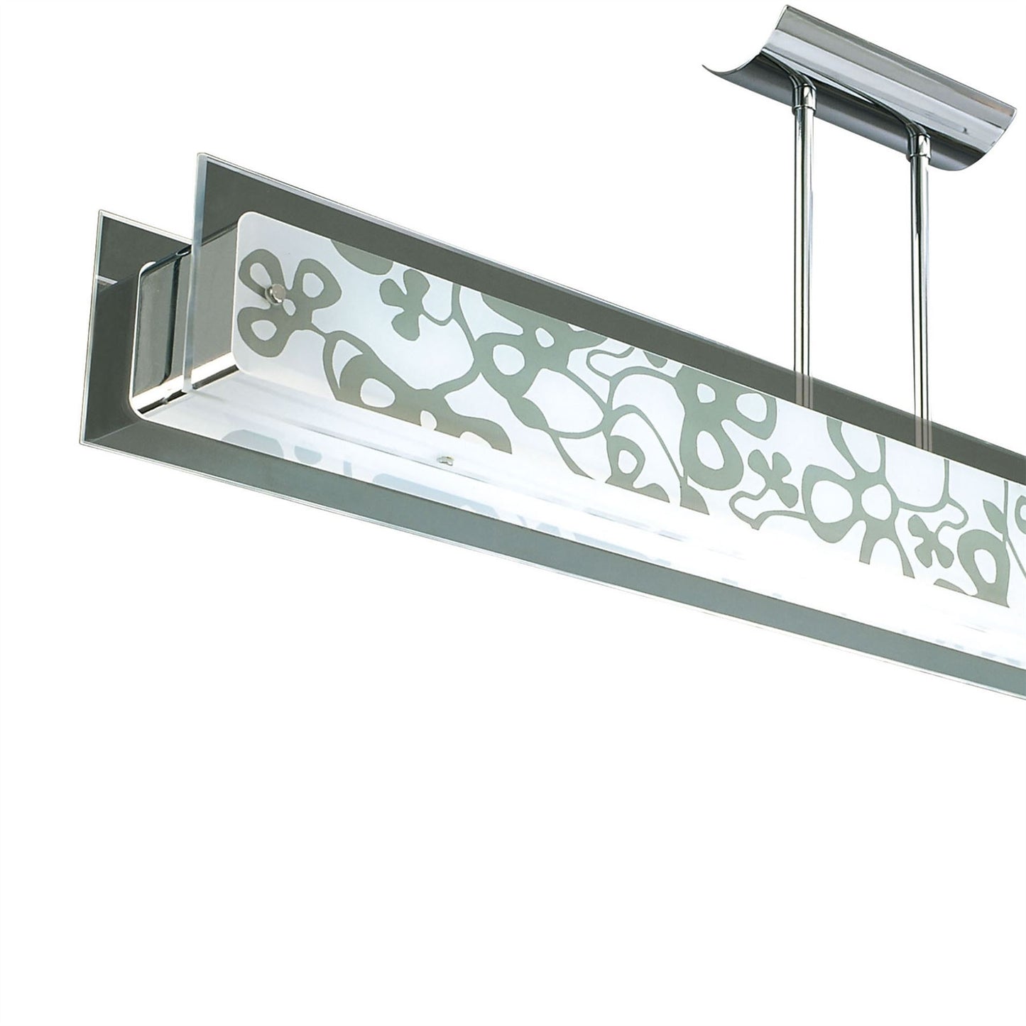 Mantra Euphoria Semi Flush 2 Light T5, Polished Chrome, Opal White Glass, NOT LED, CFL Compatible