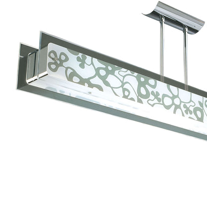 Mantra Euphoria Semi Flush 2 Light T5, Polished Chrome, Opal White Glass, NOT LED, CFL Compatible