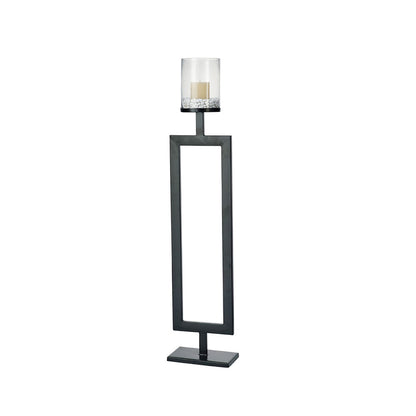 Diyas Home (DH) Nerissa Candle Holder 109cm Black/Clear Glass Art