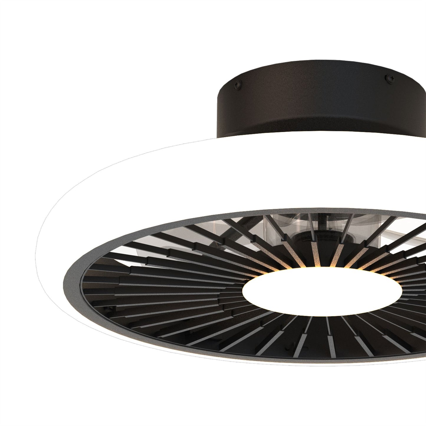 Turbo 51.2cm 55W LED Dimmable Ceiling Light With Built-In 30W DC Reversible Fan, Black, 4100lm, 5yrs Warranty