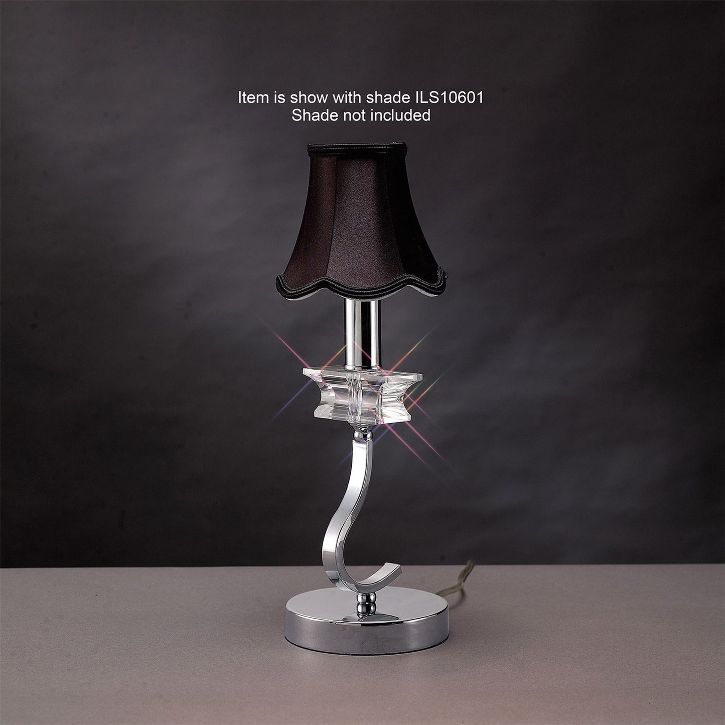 Diyas Nydia Crystal Table Lamp WITHOUT SHADE 1 Light E14 Polished Chrome