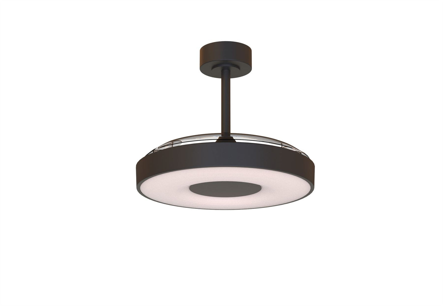 Coin Fan M 49cm 40W LED Dimmable Ceiling With Built-In 30W DC Fan, 3000-5000K Remote, APP, Alexa & Google Voice Control, 6400lm, Black