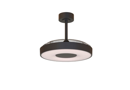 Coin Fan M 49cm 40W LED Dimmable Ceiling With Built-In 30W DC Fan, 3000-5000K Remote, APP, Alexa & Google Voice Control, 6400lm, Black