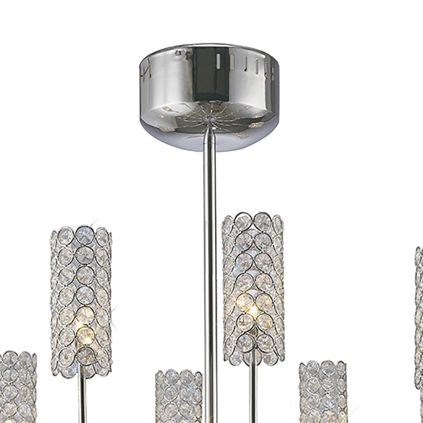 Diyas Martina 78cm  12 Light G4 Polished Chrome/Crystal, NOT LED/CFL Compatible Ceiling Pendant Light Fitting