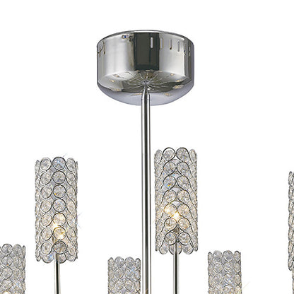Diyas Martina 78cm  12 Light G4 Polished Chrome/Crystal, NOT LED/CFL Compatible Ceiling Pendant Light Fitting