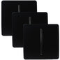 Trendi 1 Gang 2 Way 240V Screwless Artistic Modern Glossy 10 Amp Chrome Rocker Electrical Wall Light Switch in Matt Black (3 pack)