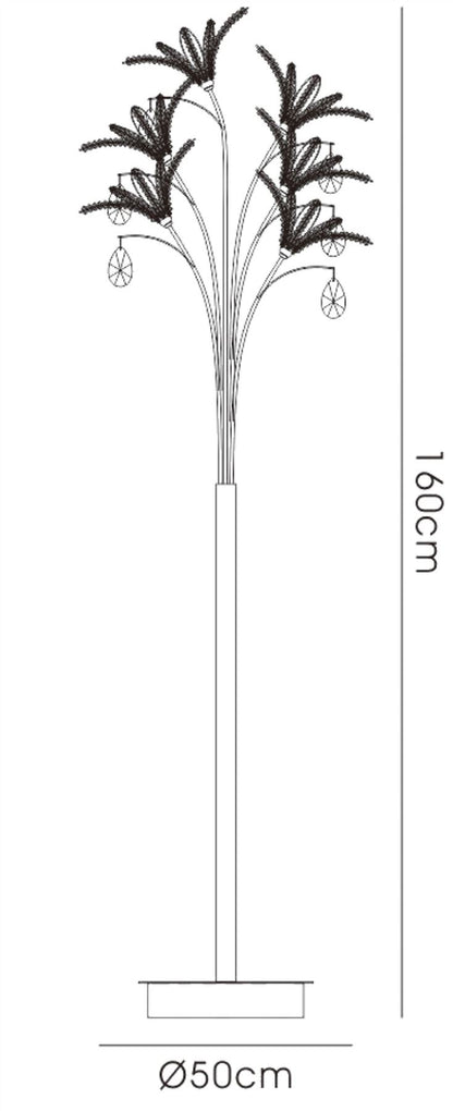 Diyas Kenzo Floor Lamp 6 Light G4 Polished Chrome/Crystal, NOT LED/CFL Compatible