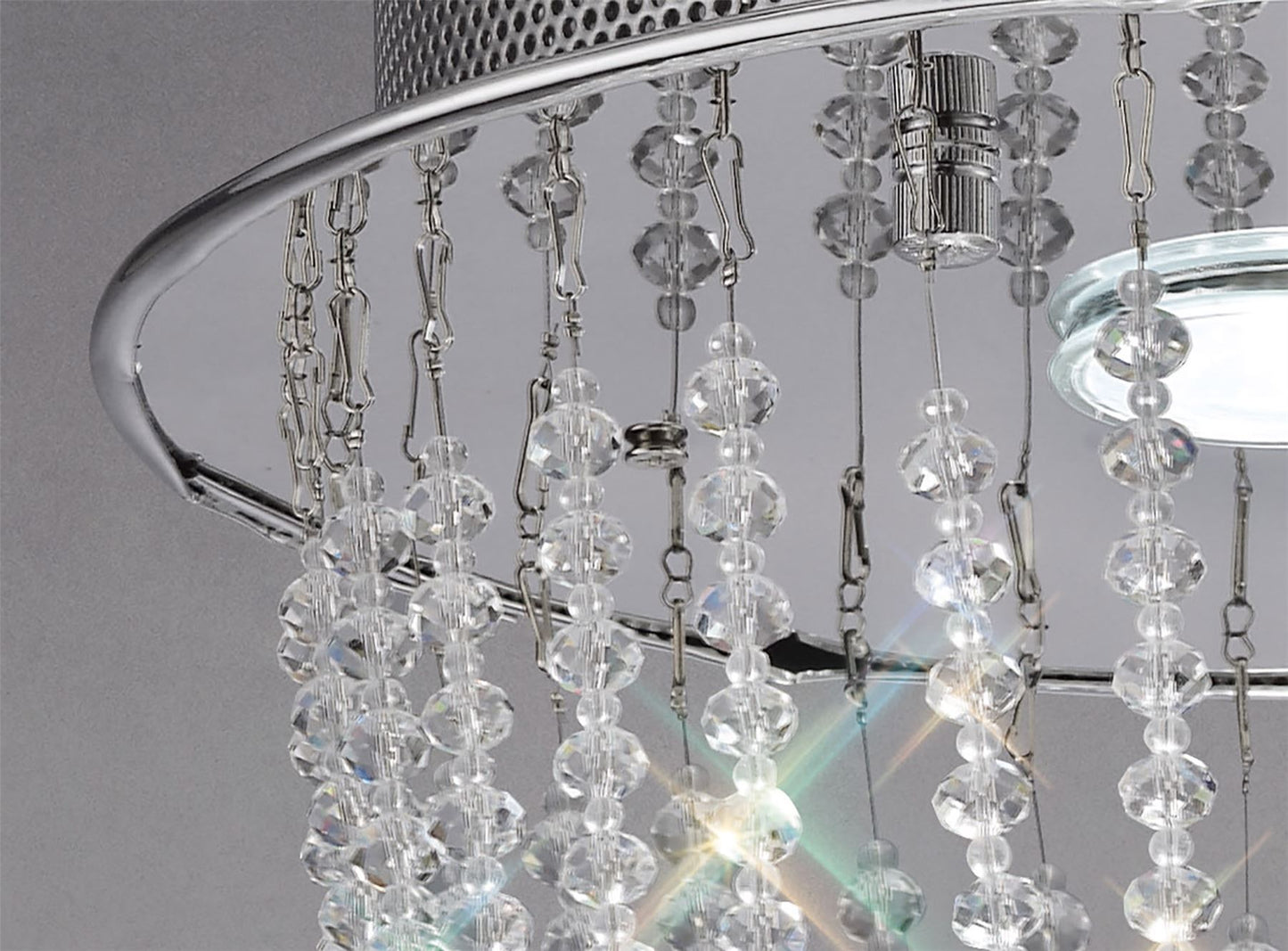 Diyas Camilla 25cm  Round 1 Light GU10 Polished Chrome/Crystal Ceiling Light Fitting