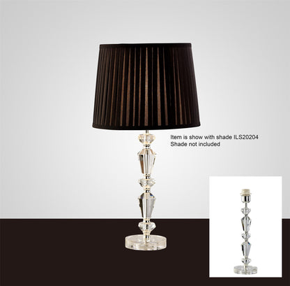 Diyas Renee Crystal Table Lamp WITHOUT SHADE 1 Light E27 Silver Finish