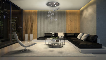 Mantra M5901 Nido Pendant 75cm Round 7 + 4 Lights 42W + 20W LED 3000K, 5080lm, Chrome, 3yrs Warranty