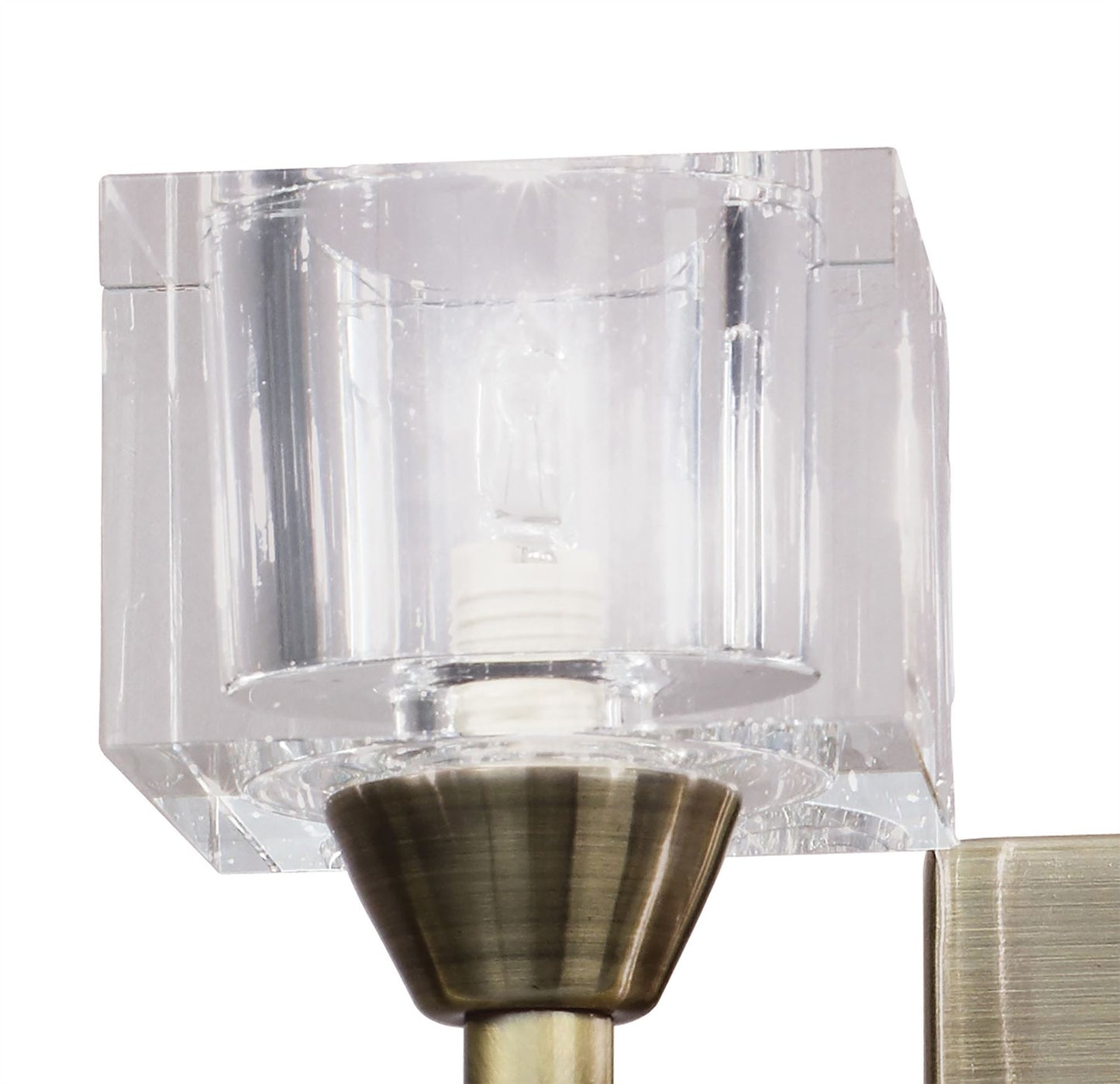 Mantra Cuadrax Wall Switched 2 Light G9, Antique Brass
