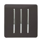 Trendi 3 Gang 2 Way Artistic Modern Glossy 10 Amp Rocker Tactile Light Switch Dark Brown