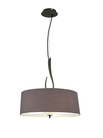 Mantra M3684 Lua Pendant 3 Light E27, Ash Grey with Ash Grey Shade