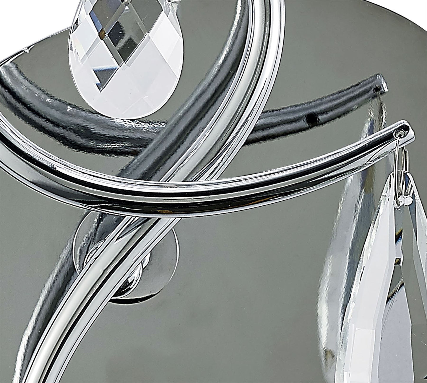 Mantra M5277 Louise Wall Light 1 Light E27 with White Shade Polished Chrome/Clear Crystal