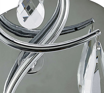 Mantra M5277 Louise Wall Light 1 Light E27 with White Shade Polished Chrome/Clear Crystal
