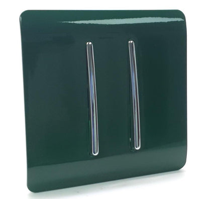 Trendi 2 Gang Artistic Modern Glossy Tactile Home Automation Switch Dark Green