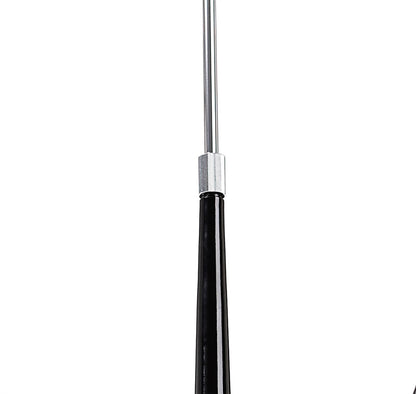 Mantra Ora 77cm Telescopic Convertible To Semi Flush 6 Light E27, Gloss Black/White Acrylic/Polished Chrome, CFL Lamps INCLUDED