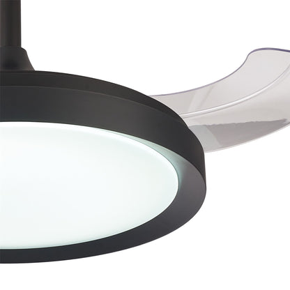 Mistral Mini 45cm 40W LED Dimmable Ceiling Light With Built-In 28W DC Fan, 2700-5000K Remote Control, 2500lm, Black, 5yrs Warranty
