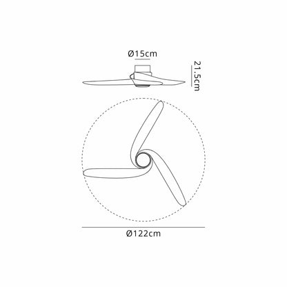 Groenland 122cm 24W LED Dimmable Ceiling Light With Built-In 30W DC Fan, 2700-5000K Remote & APP Control, 1700lm, White/Wood, 5yrs Warranty