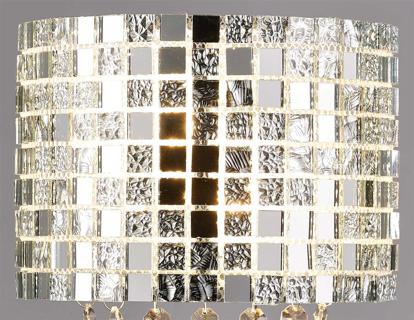 Diyas Camden Wall Light 2 Light G9 Polished Chrome/Mosaic Glass/Crystal